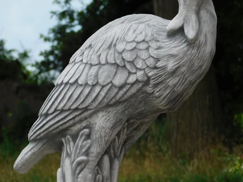 Statue Heron with Fish - 90 cm - Stone