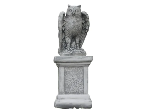 Owl on Pedestal - 66 cm - Stone