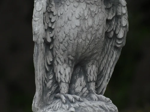 Owl on Pedestal - 66 cm - Stone