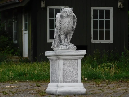 Owl on Pedestal - 66 cm - Stone
