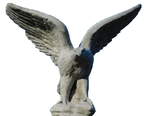 Set of 2 - Eagle on Pedestal - 140 cm - Solid Stone