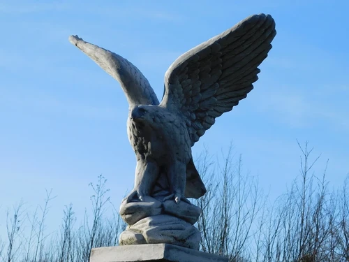 Set of 2 - Eagle on Pedestal - 140 cm - Solid Stone