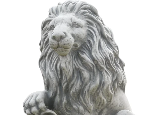 Set of 2 Lions on Pedestal - 100 cm - Stone