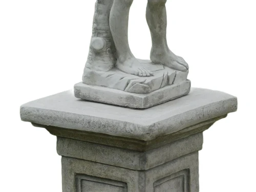 Statue David on Large Pedestal | 127 cm High | Stone | White and Grey Shades