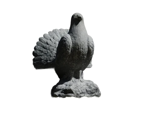Statue of a peacock pigeon - solid stone