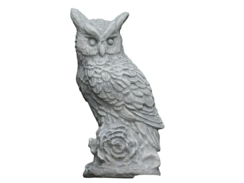 Statue Owl on Stump - Stone - Eagle Owl