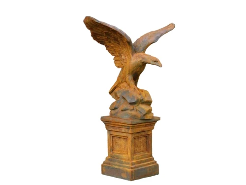 Large Eagle on Pedestal - XXL - Full Stone in Oxide