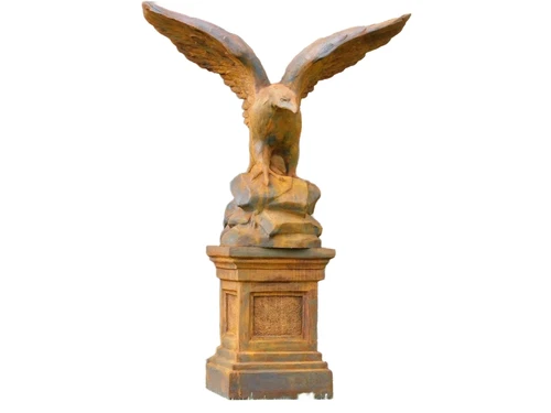 Large Eagle on Pedestal - XXL - Full Stone in Oxide