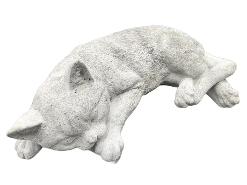 Sleeping cat - lifelike animal figure, made of stone