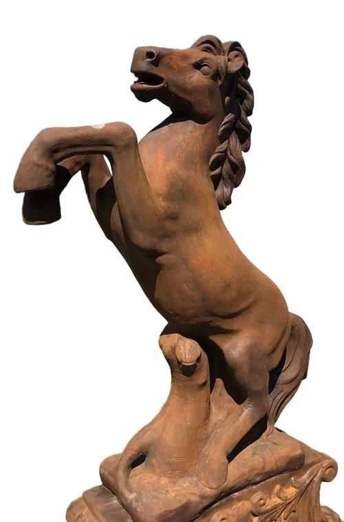 Rearing Horse XL - 130 cm - Oxide-finish Stone