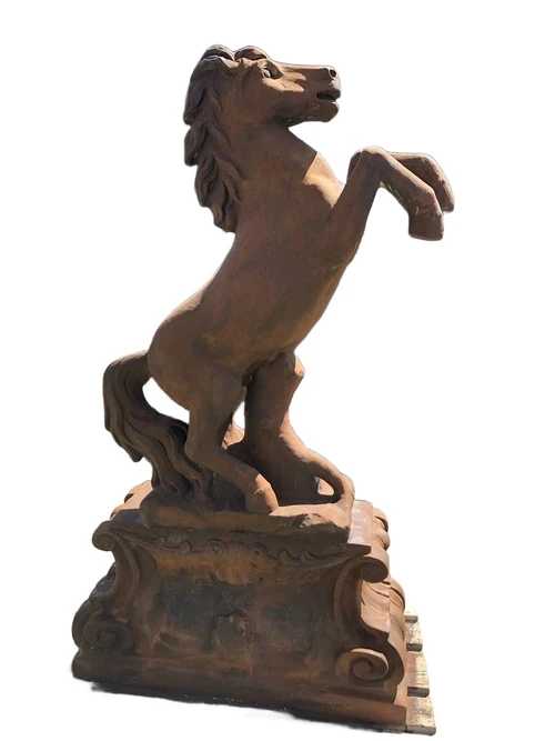 Rearing Horse XL - 130 cm - Oxide-finish Stone