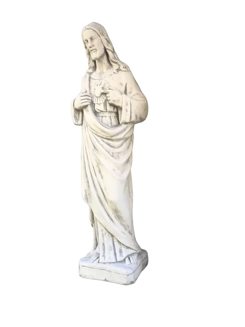 Jezus heilig hart beeld in bidkapel, vol steen, prachtige verschijning!!