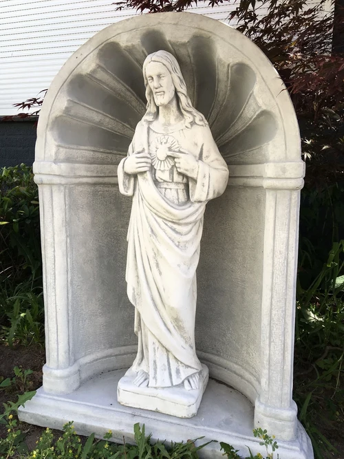 Jezus heilig hart beeld in bidkapel, vol steen, prachtige verschijning!!