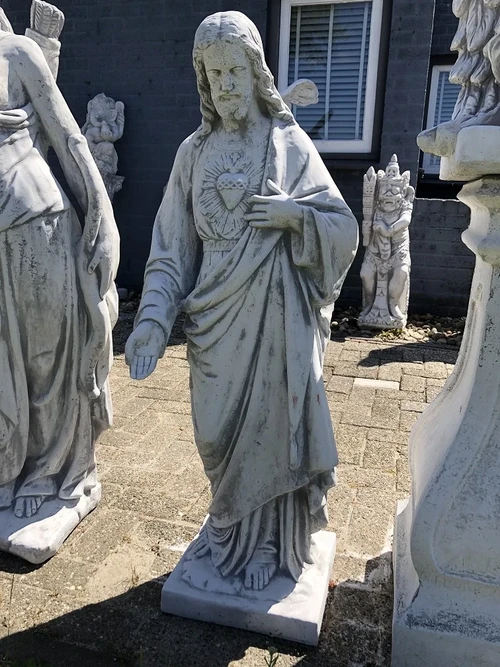 Sacred Heart Statue XXL – approx. 120 cm – Solid Stone