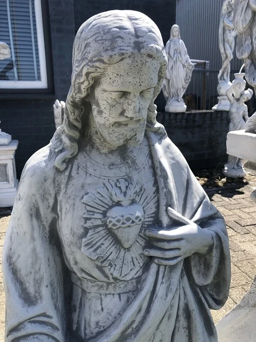 Sacred Heart Statue XXL – approx. 120 cm – Solid Stone