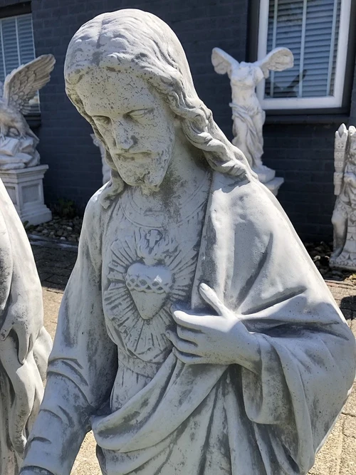 Sacred Heart Statue XXL – approx. 120 cm – Solid Stone
