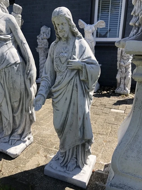 Sacred Heart Statue XXL – approx. 120 cm – Solid Stone