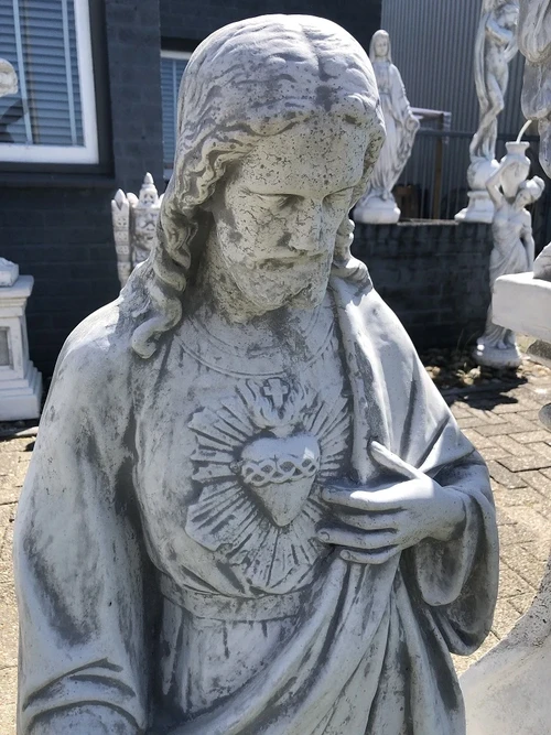 Sacred Heart Statue XXL – approx. 120 cm – Solid Stone