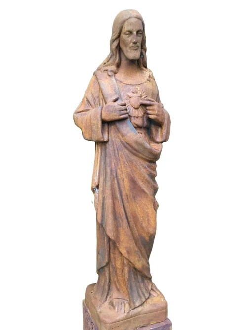 Jezus heilig hart beeld, volle steen, kleur oxide, prachtige verschijning!!