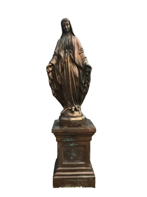 Maria op een sokkel, tuinbeeld Maria, groot op sokkel