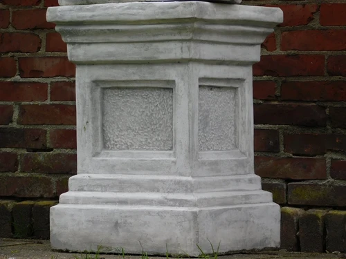 Statue Atlas with Bulb + Flowerpot on Pedestal - 170 cm - Stone