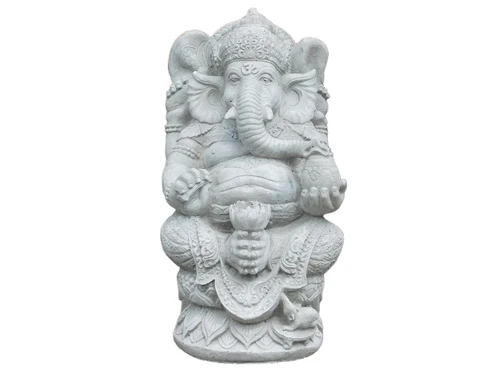 Statue Ganesha 1 - the God of Wisdom, Prosperity and Happiness - Solid Stone