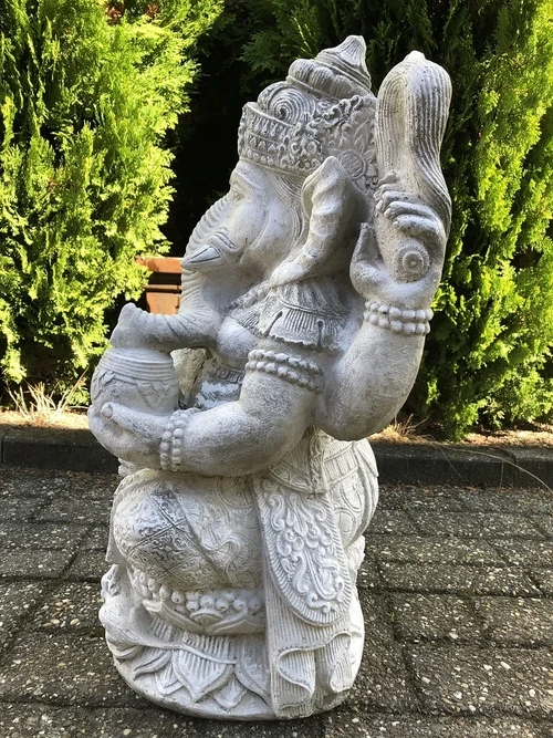 Statue Ganesha 1 - the God of Wisdom, Prosperity and Happiness - Solid Stone