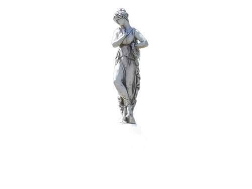 Statue Woman on Round Pedestal - 88 cm - Stone