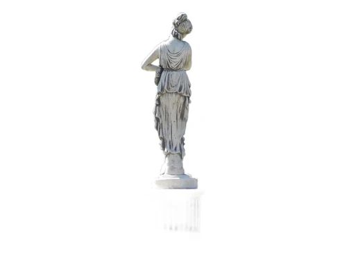 Statue Woman on Round Pedestal - 88 cm - Stone