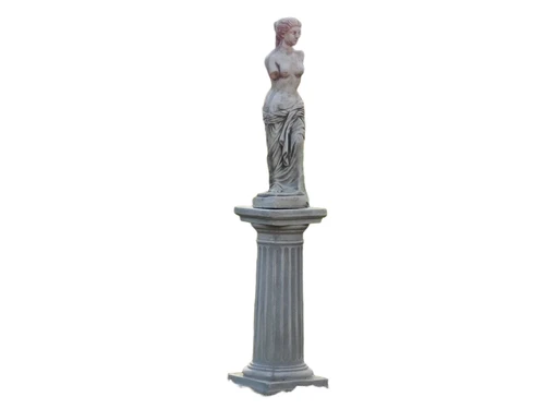 Statue Woman on Pedestal - 143 cm - Stone