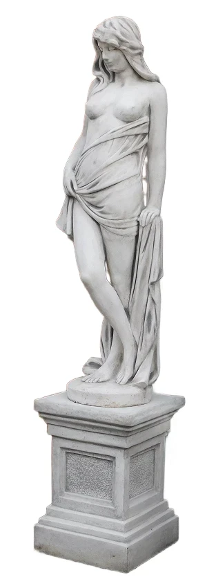 Statue Woman on Pedestal - 210 cm - Solid Stone