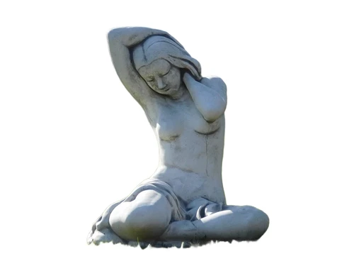 Beeld Zittende Vrouw  - 50 cm - Steen