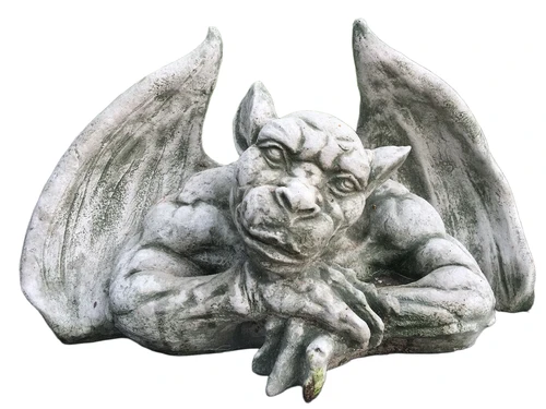 De XL Denker- Gargoyle- decoratie voor de muur - Stone Monster- middeleeuwse figuren tuin.
