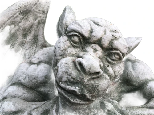 De XL Denker- Gargoyle- decoratie voor de muur - Stone Monster- middeleeuwse figuren tuin.