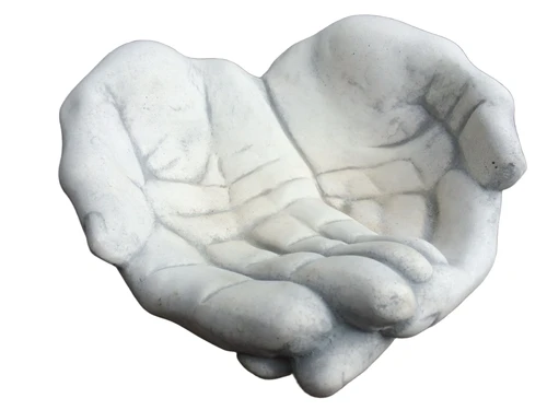 Hands as Bowl / Bird Bath - 30 cm - Stone