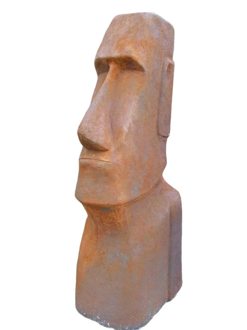 MOAI XXL, große Steinskulptur, von den Osterinseln, Oxid
