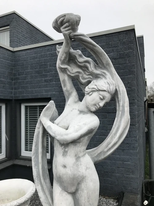 Sculpture ''Lady with the Scarf - 170 cm - Stone