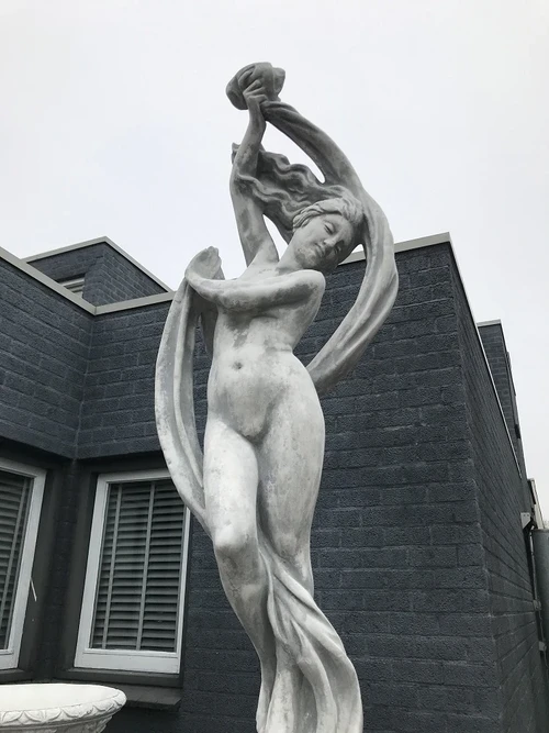 Sculpture ''Lady with the Scarf - 170 cm - Stone