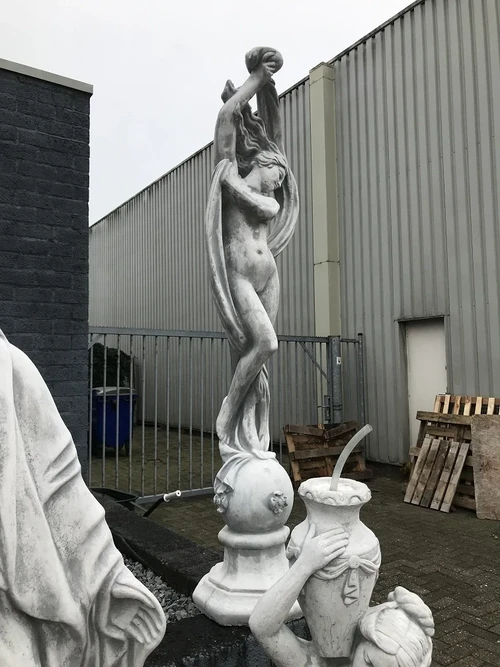 Sculpture ''Lady with the Scarf - 170 cm - Stone
