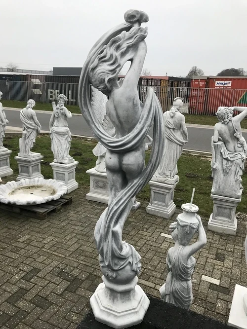 Sculpture ''Lady with the Scarf - 170 cm - Stone
