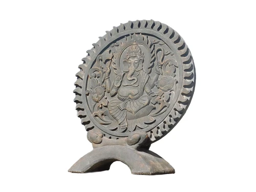 Ornament Ganesha - Vollstein - dunkelgrau