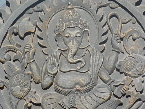 Ornament Ganesha - Vollstein - dunkelgrau