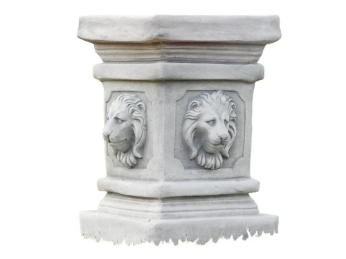 Pedestal with Lion Heads - 47 cm - Stone