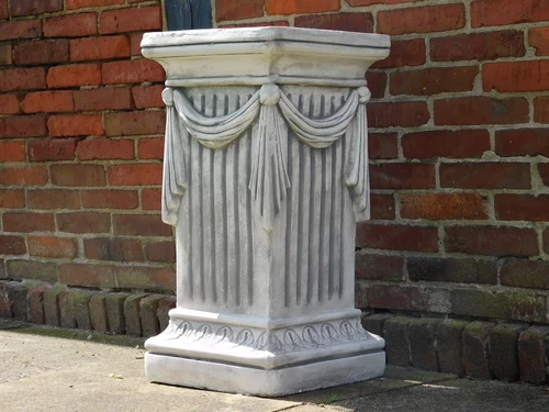 Pedestal with Drapery - 75 cm - Stone