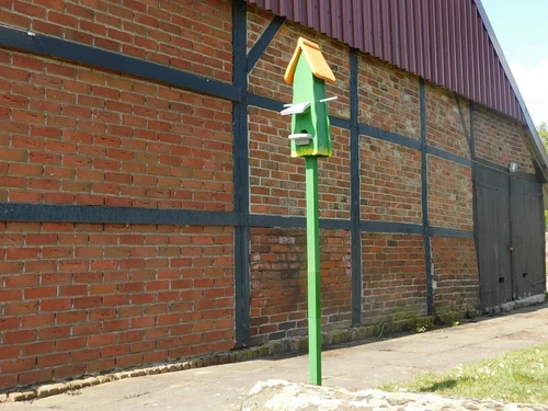 Handgemaakt vogelhuis - hout - 180cm