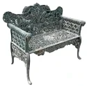 Prachtige zware gietijzeren bank met mooi smeedwerk, uniek stuk!
