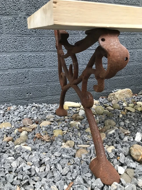 set of loose bench side parts, heavy cast iron supports