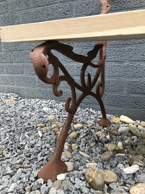 set of loose bench side parts, heavy cast iron supports