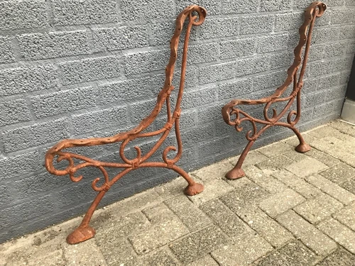 set of loose bench side parts, heavy cast iron supports