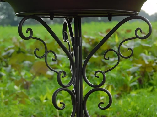 Bird bath with birds - 75 cm - Brown